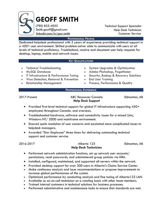 Junior Sample 2 1 Edmonton Resume